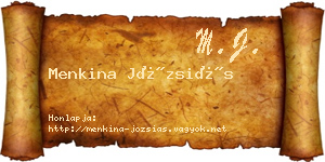Menkina Józsiás névjegykártya